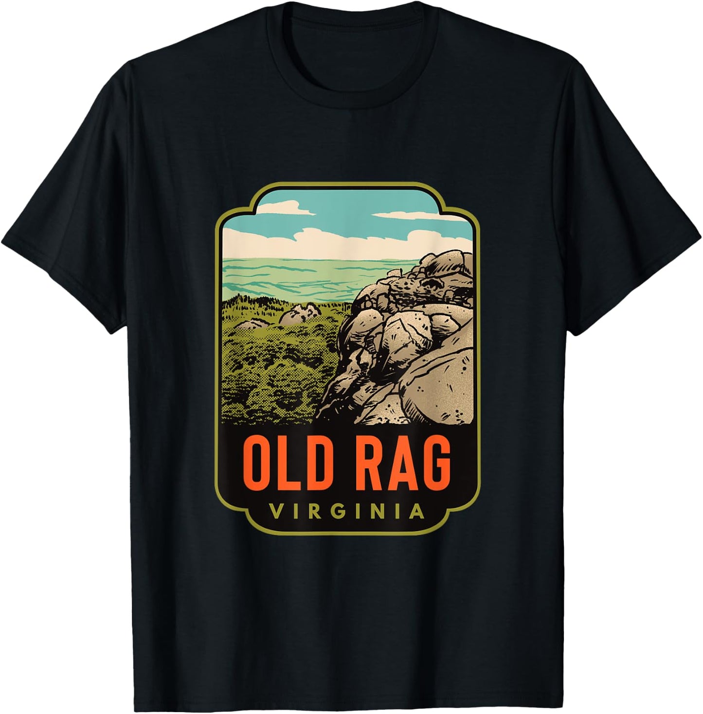 Old Rag Mountain Virginia T-Shirt - T-Shirt | Black