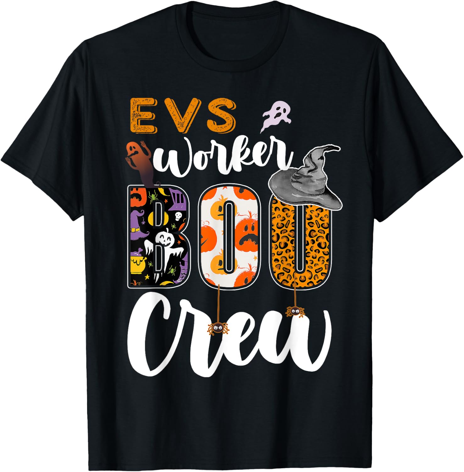 EVS Worker Boo Crew Halloween Environmental Services Match T-Shirt - T-Shirt | Black