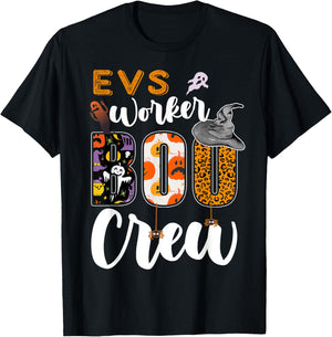 EVS Worker Boo Crew Halloween Environmental Services Match T-Shirt - T-Shirt | Black