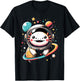 Cute Space Axolotl Kawaii Anime Space T-Shirt - T-Shirt | Black