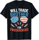 Will Trade Brother For Firecrackers Funny 4th Of July Kids T-Shirt - T-Shirt | Black