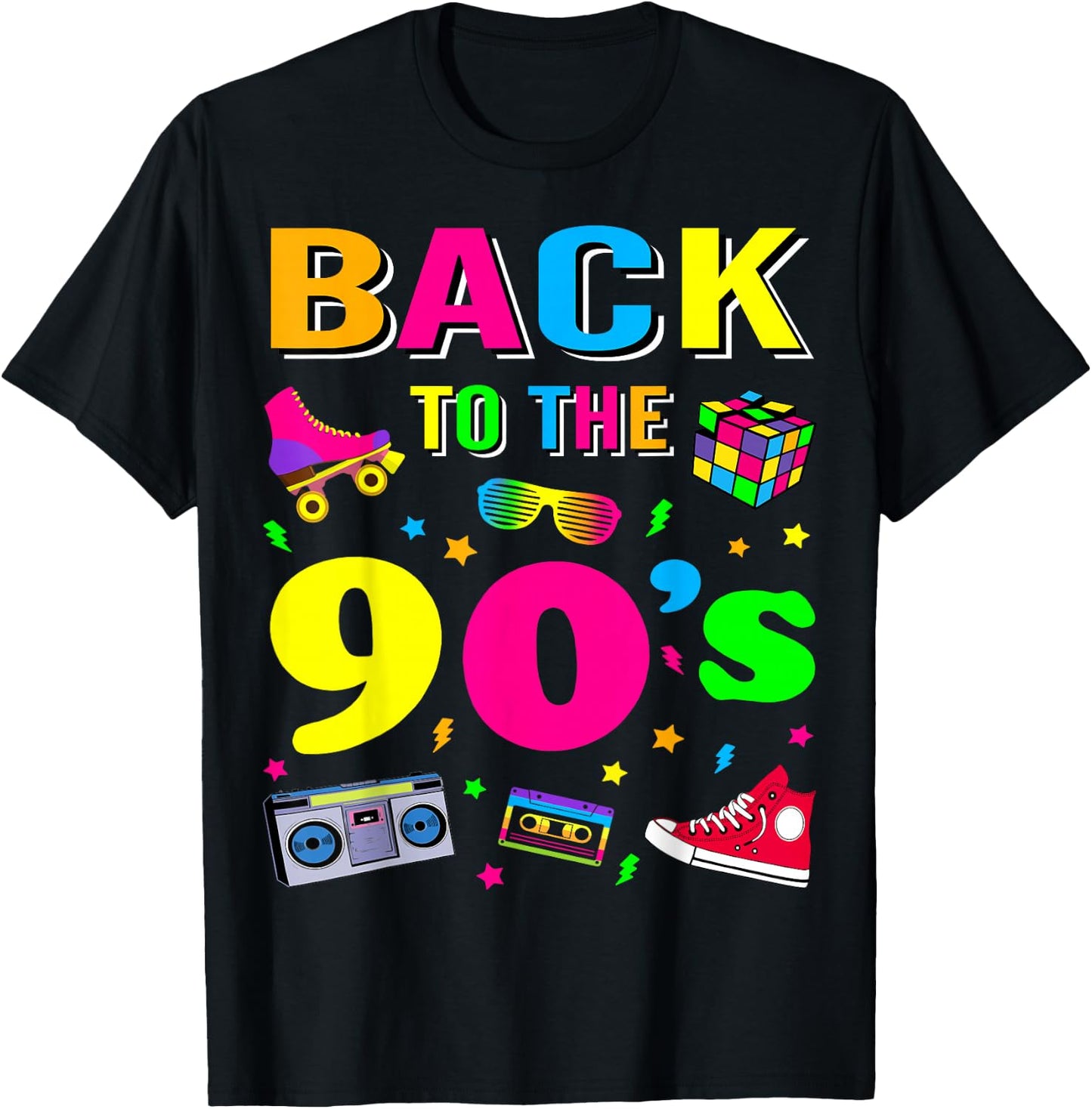 90s Retro Motto I Love 90's T-Shirt - T-Shirt | Black