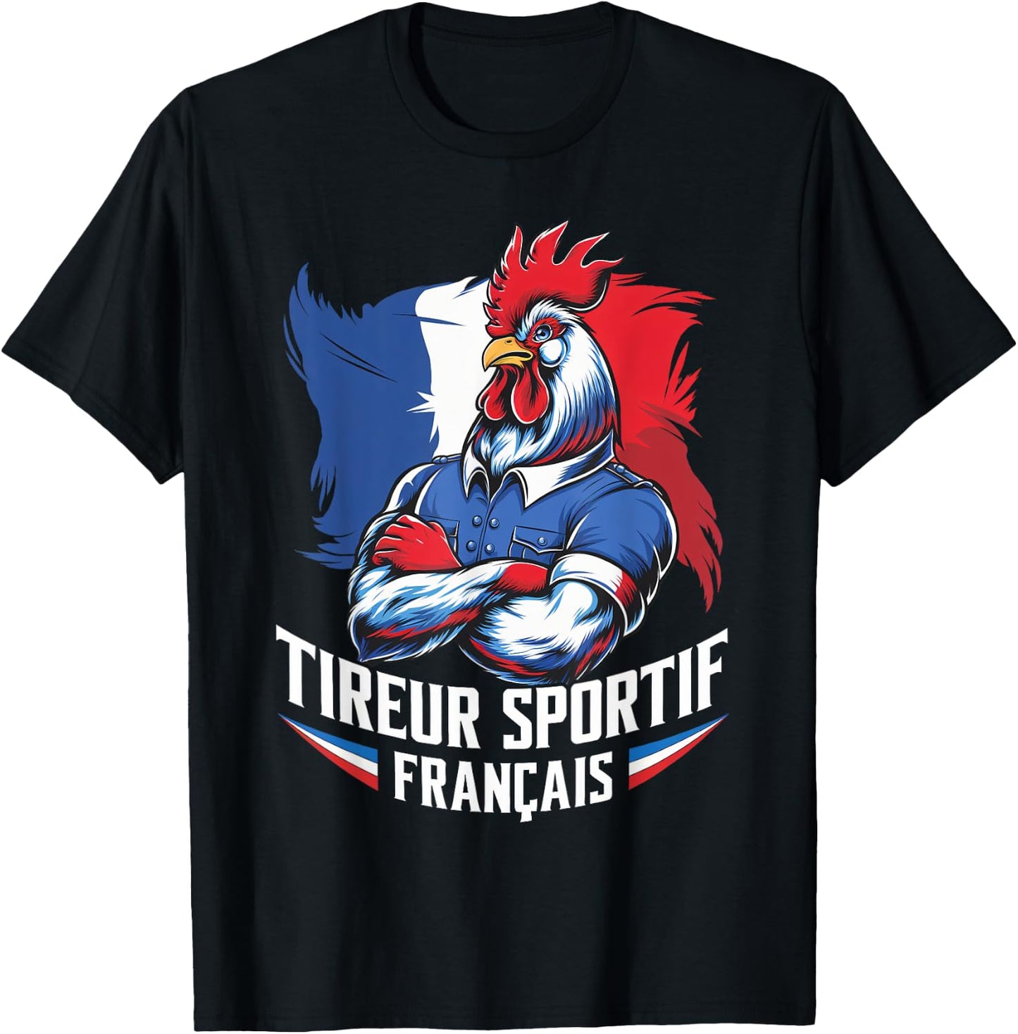 French Sporty Shooter, Shooting Stand Humor Airsoft Pride , Black, S T-Shirt - T-Shirt | Black