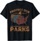 Protect Our Parks National Park Map Hiking USA T-Shirt - T-Shirt | Black