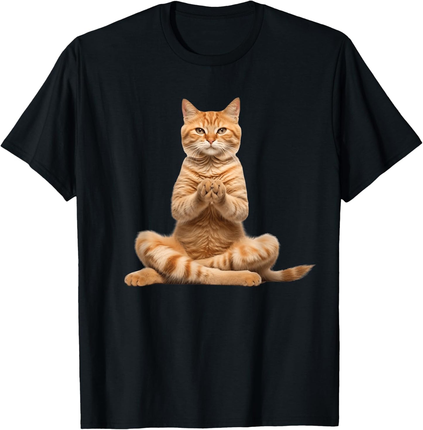 Funny Cat Doing Yoga for Lover Cats Kitty Kitten Owner T-Shirt - T-Shirt | Black
