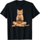 Funny Cat Doing Yoga for Lover Cats Kitty Kitten Owner T-Shirt - T-Shirt | Black