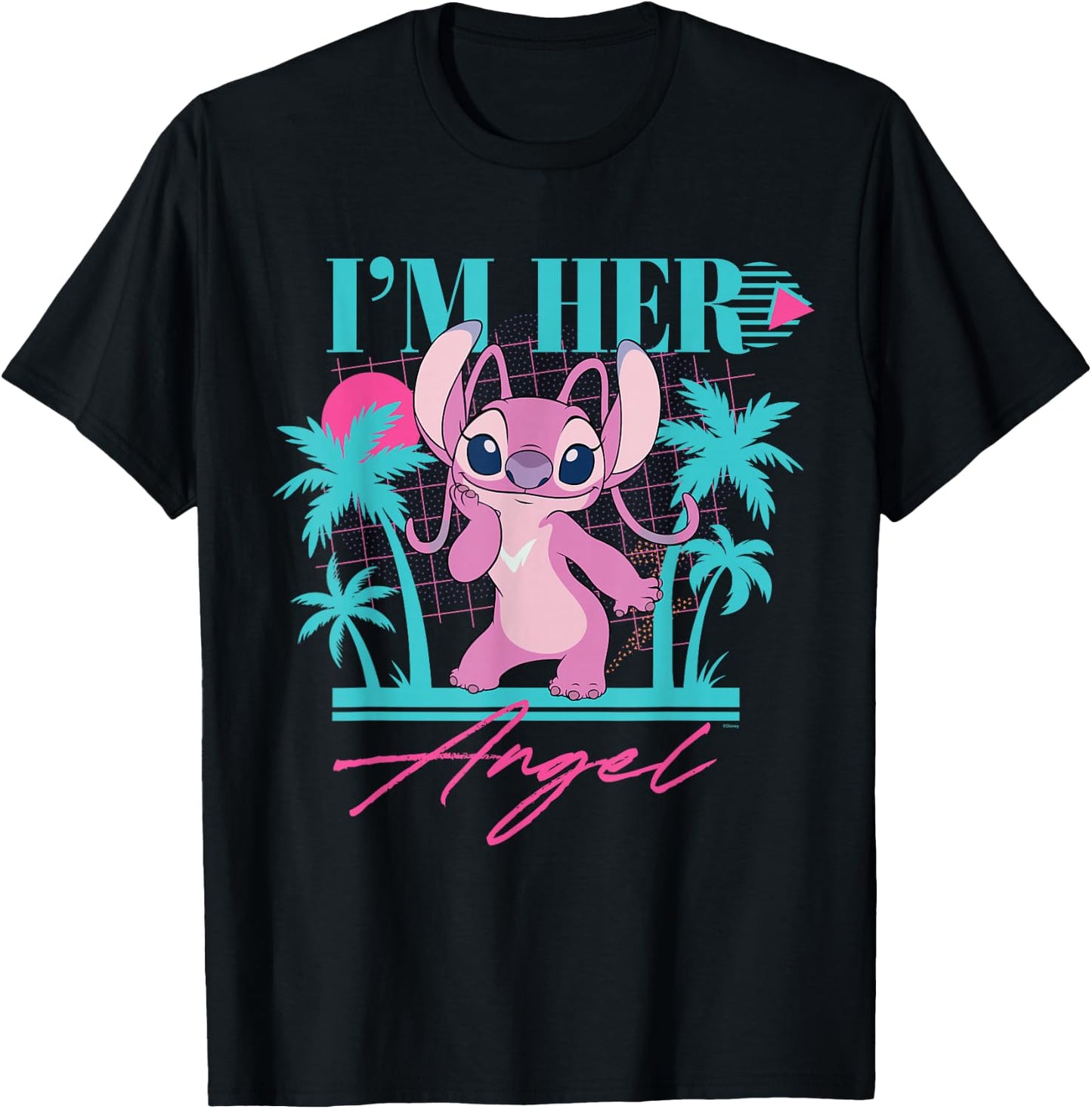 Disney Stitch Retro ’90s Couples Matching I’m Her Angel T-Shirt - T-Shirt | Black