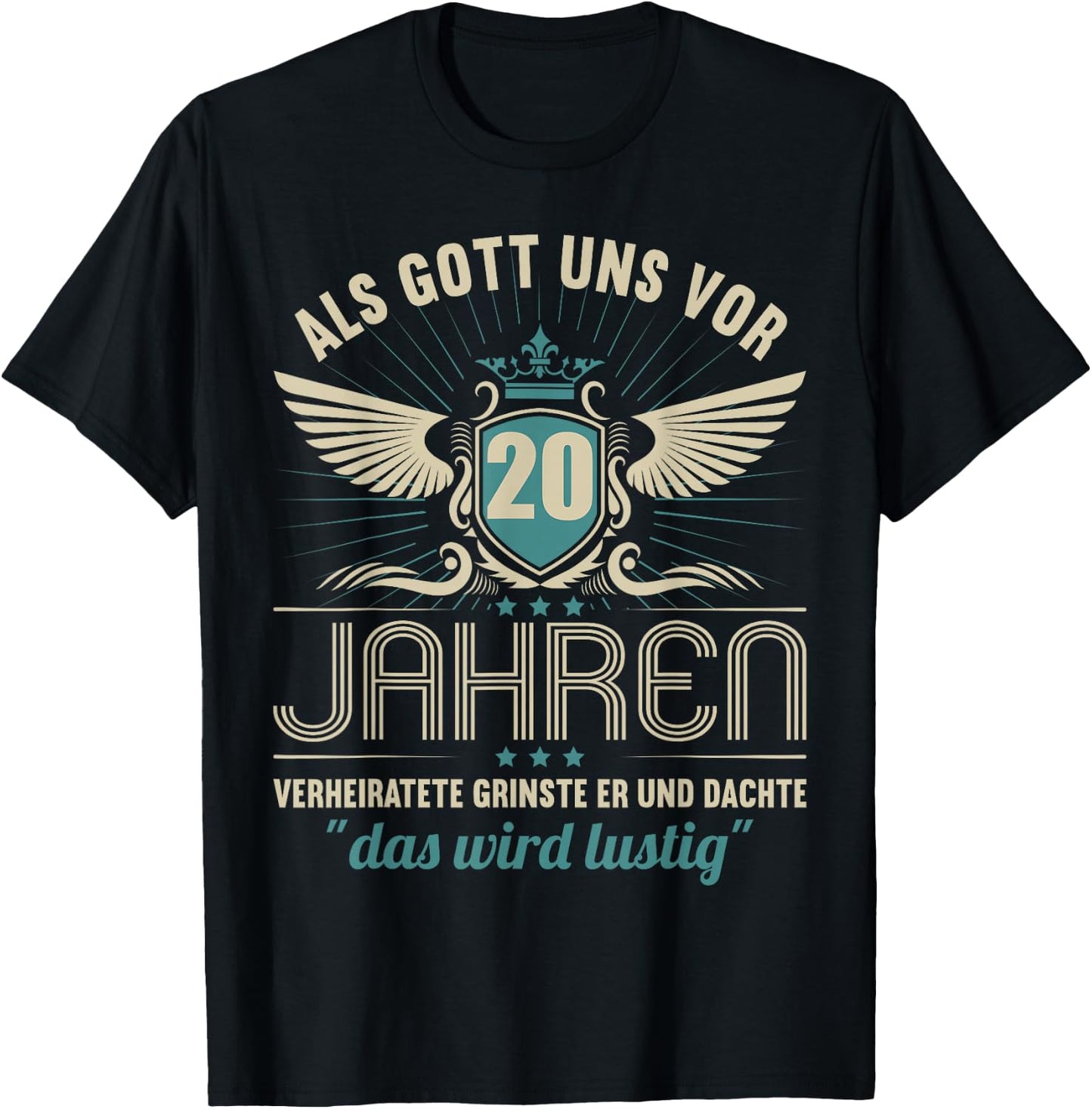 20 Jahre verheiratet bester Ehemann Ehefrau 20.Hochzeitstag T-Shirt - T-Shirt | Black
