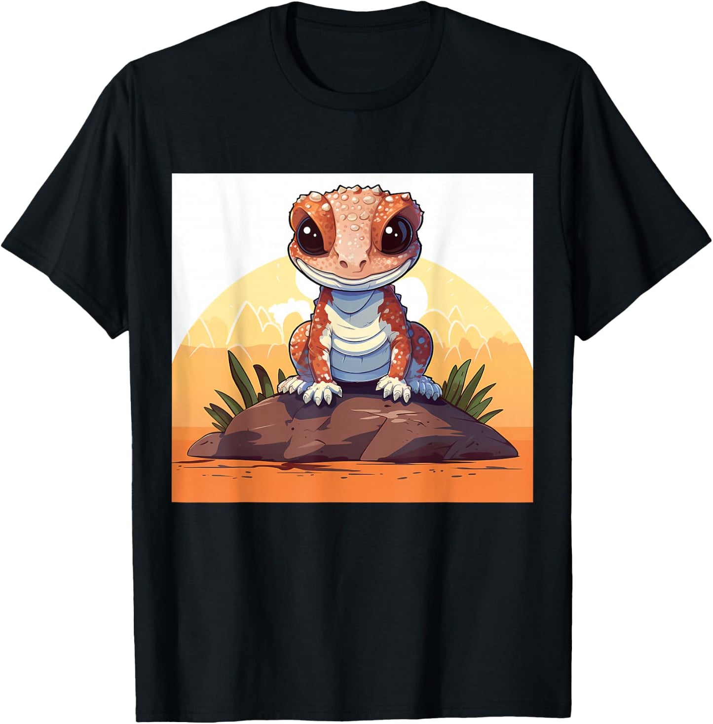 Retro Style African Fat-tailed Gecko T-Shirt - T-Shirt | Black