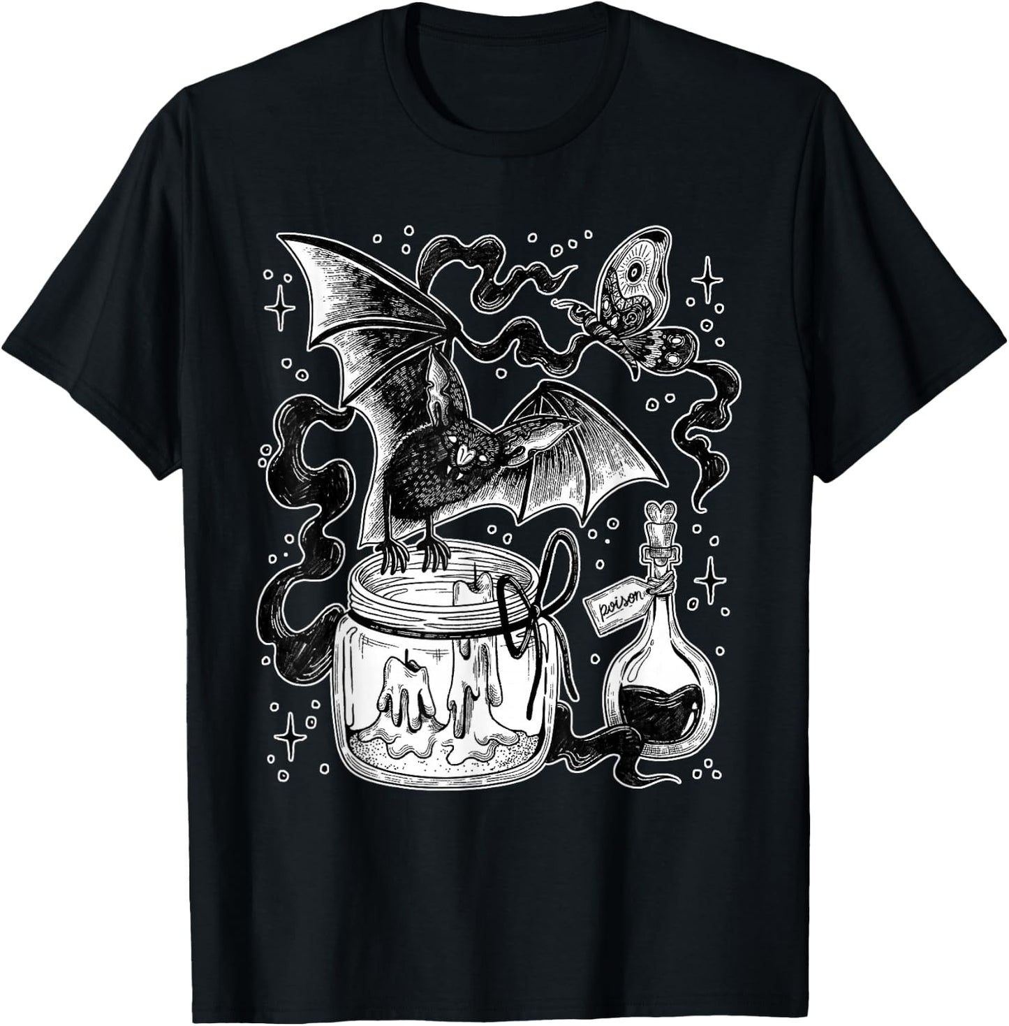 Fledermaus Trank Kerzen- Dark Magic Black & White Collection T-Shirt - T-Shirt | Black