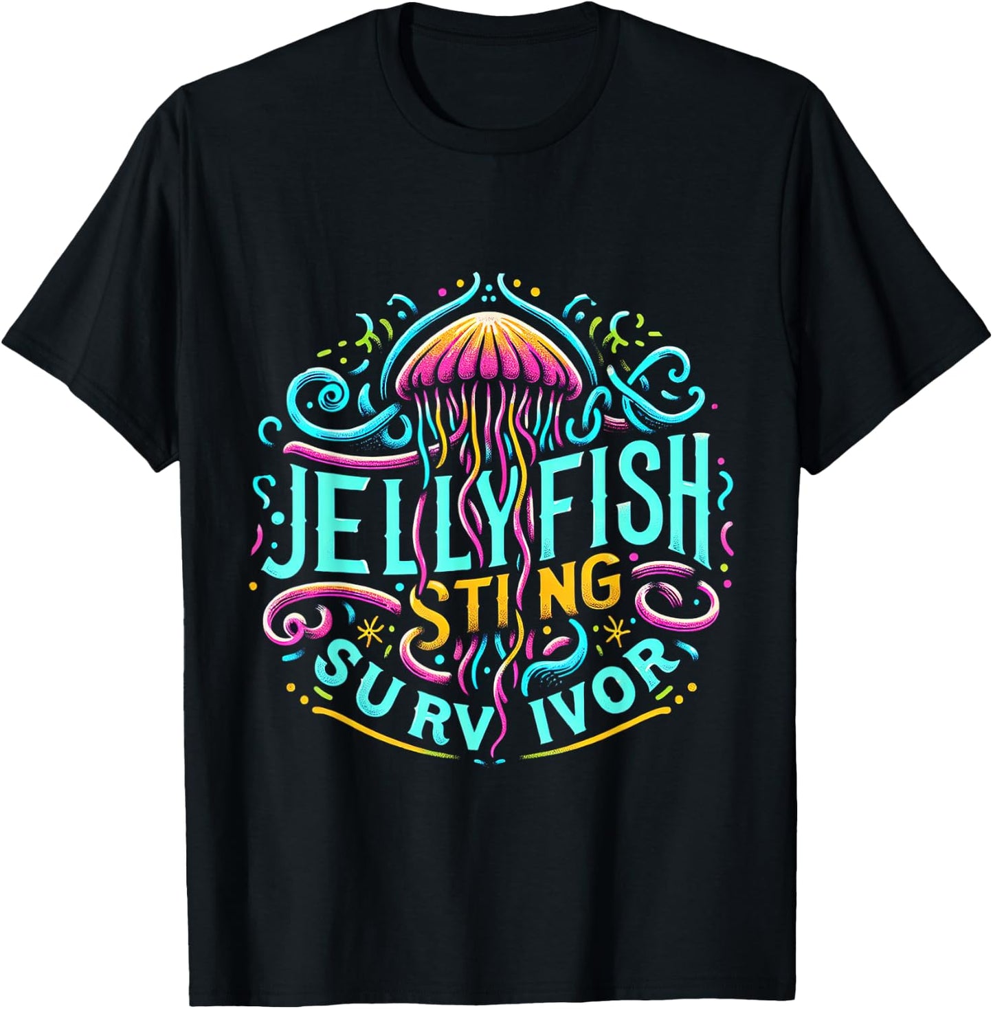 Jellyfish Sting Survivor T-Shirt - T-Shirt | Black