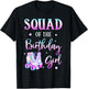Squad of the Birthday Girl Rolling Into Bday Theme Family T-Shirt - T-Shirt | Black