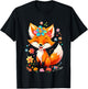 Kids Fox Gifts Cute Fox Cute Animal Cute Girls Boys , black T-Shirt - T-Shirt | Black