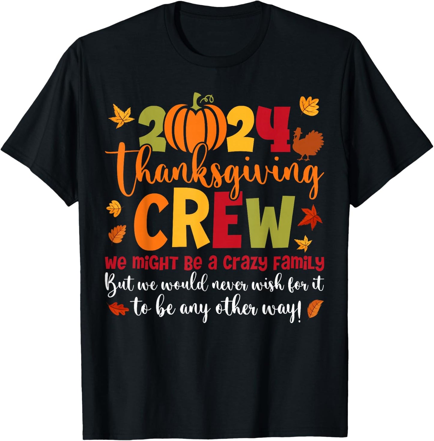 Family Thanksgiving 2024 Thanksgiving Crew Turkey Matching T-Shirt - T-Shirt | Black