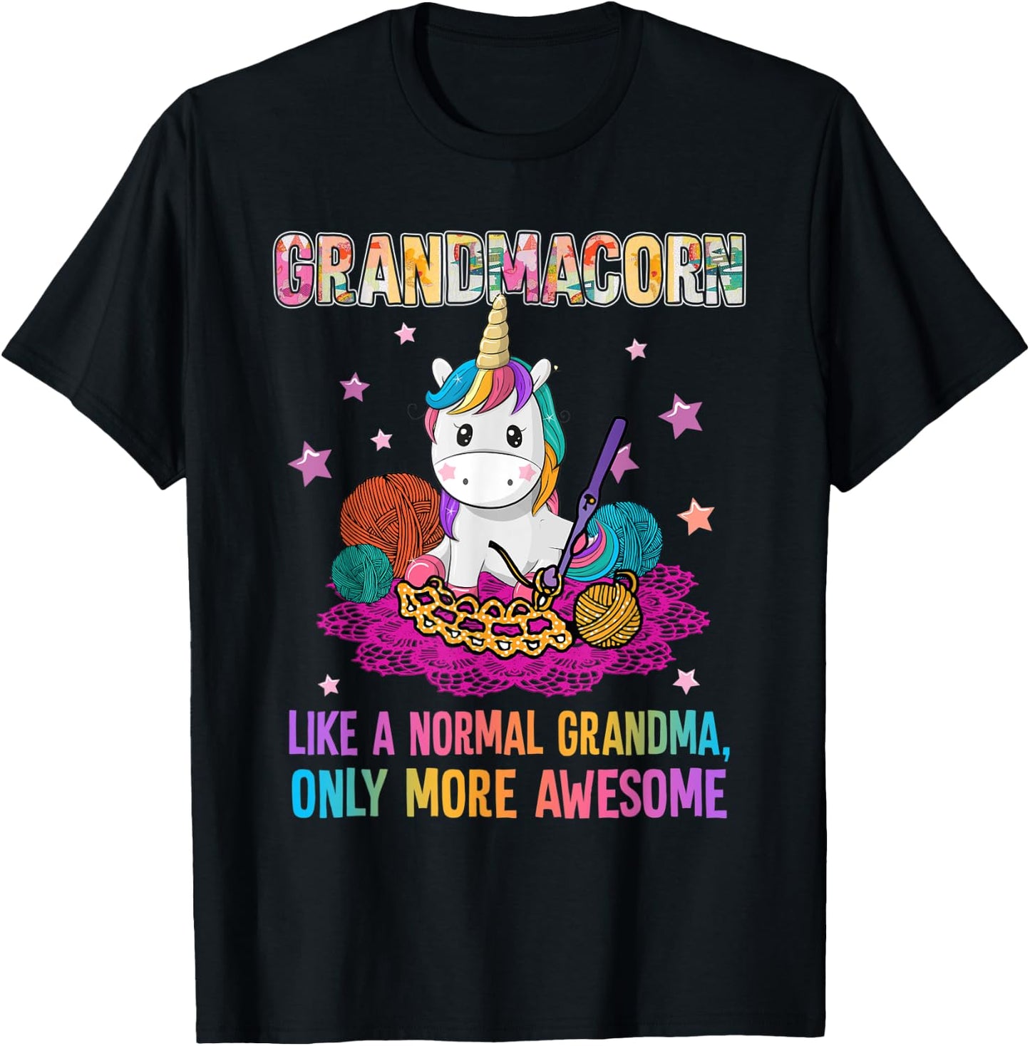 Grandmacorn like a normal oma only more awesome T-Shirt - T-Shirt | Black