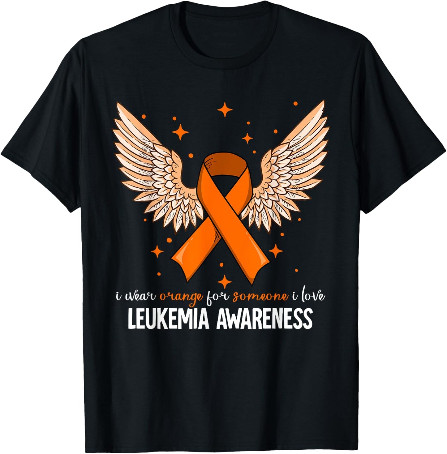 Leukemia Cancer Awareness - Black - Women's - Small - Short Sleeve - - Classic Fit - 100% Polyester - Orange Leukemia Awareness Design T-Shirt - T-Shirt | Black