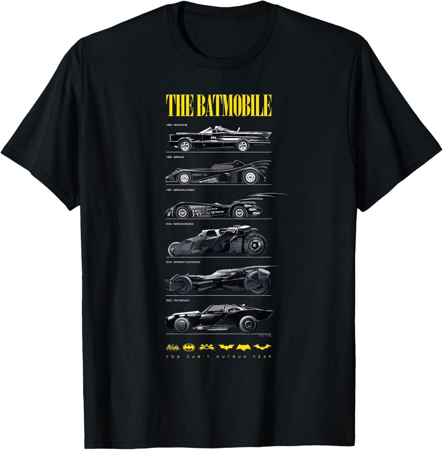 Batman 85th Anniversary Batmobile on Dark T-Shirt - T-Shirt | Black
