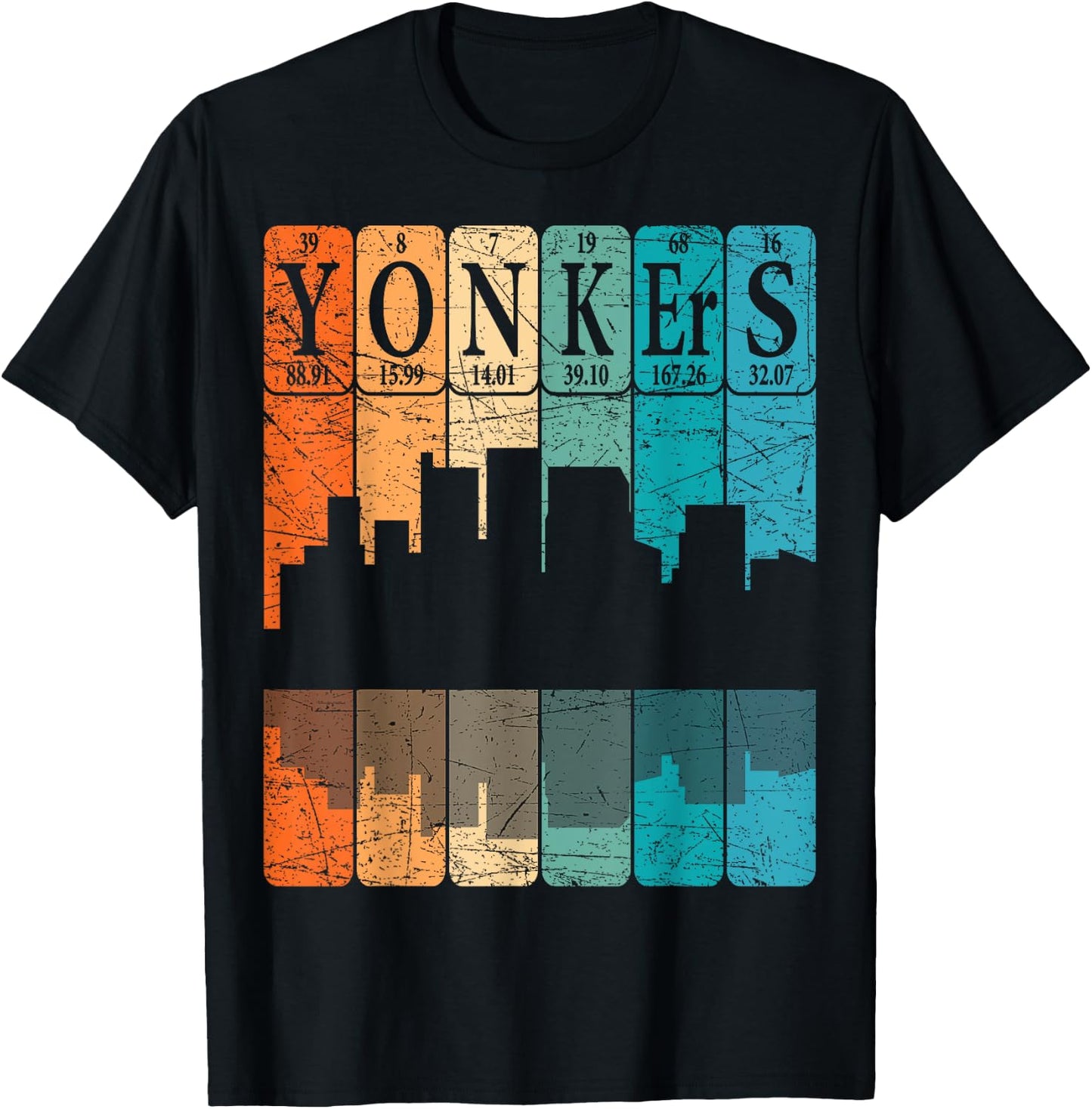 Yonkers Periodic Table Elements Yonkers New York Retro T-Shirt - T-Shirt | Black