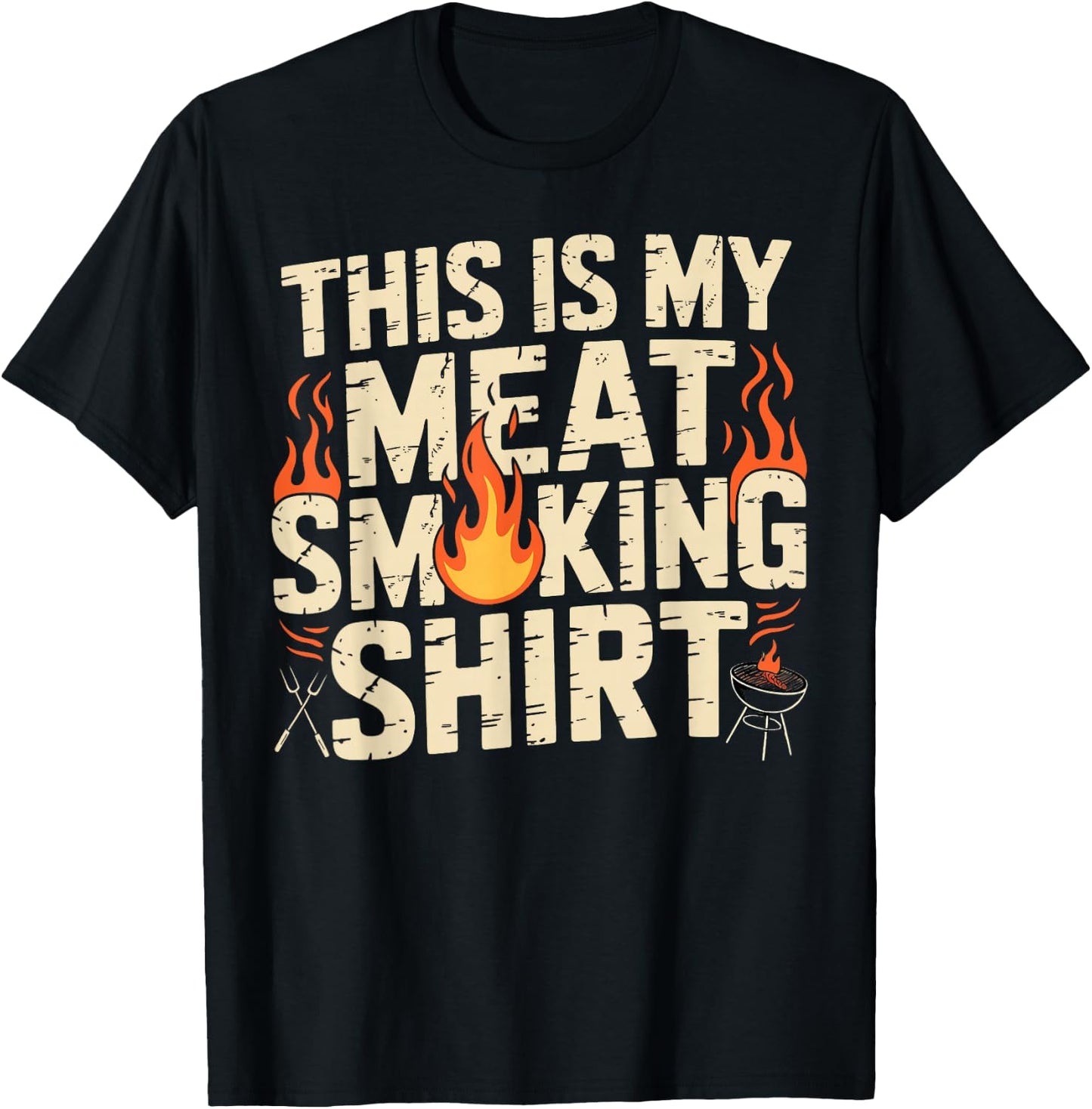This is My Meat Smoking Shirt Funny Grilling Pitmaster BBQ T-Shirt - T-Shirt | Black