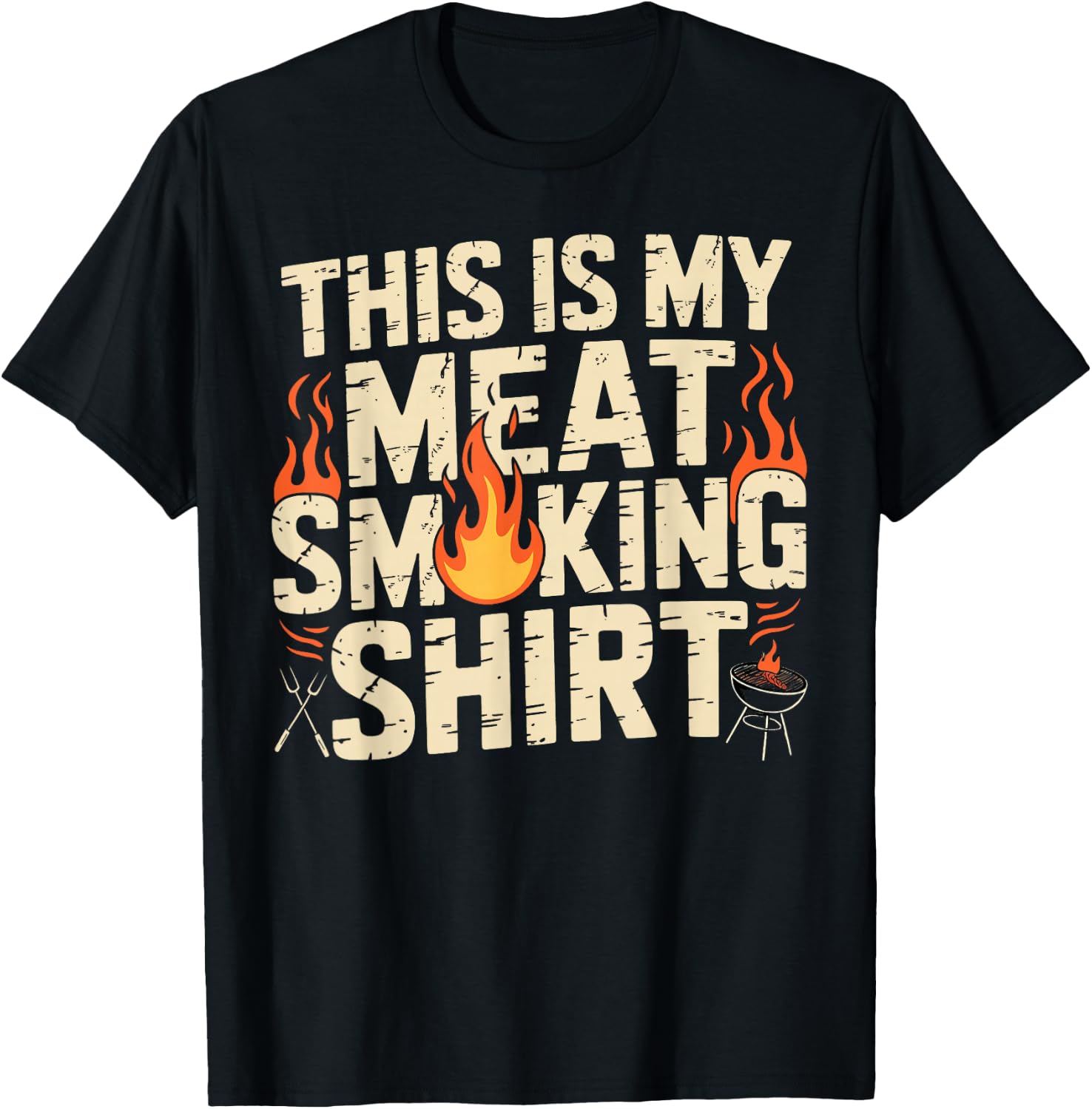 This is My Meat Smoking Shirt Funny Grilling Pitmaster BBQ T-Shirt - T-Shirt | Black
