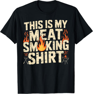 This is My Meat Smoking Shirt Funny Grilling Pitmaster BBQ T-Shirt - T-Shirt | Black