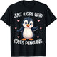Just A Girl Who Loves Penguins Kids Girls Cute Penguin Lover T-Shirt - T-Shirt | Black
