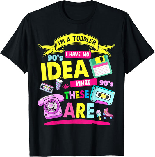 90s Outfit Ideas for Toddlers & 90s Theme Children 90s Nostalgia , black T-Shirt - T-Shirt | Black