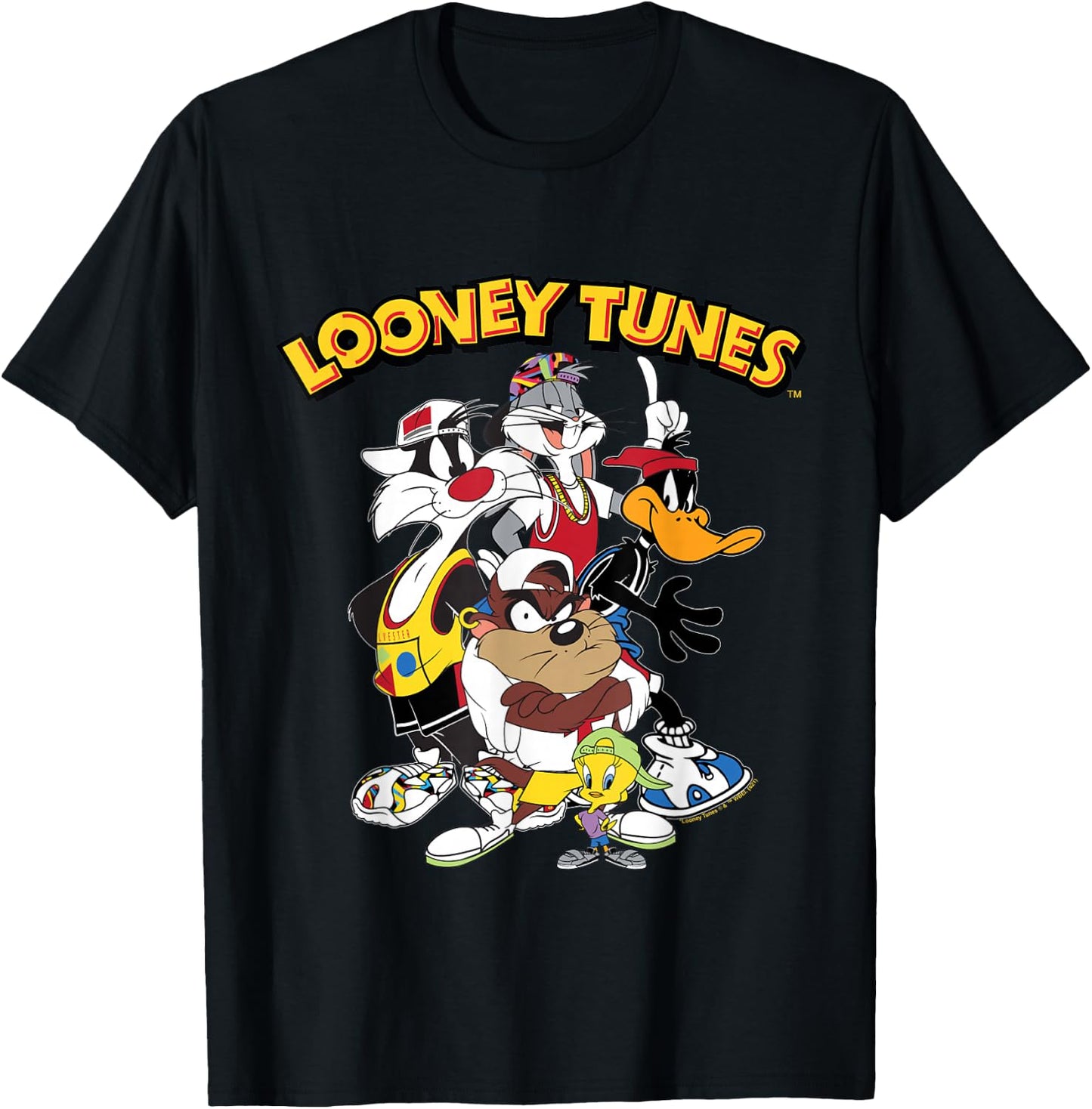 Looney Tunes Sylvester, Taz, Daffy, Bugs T-Shirt - T-Shirt | Black