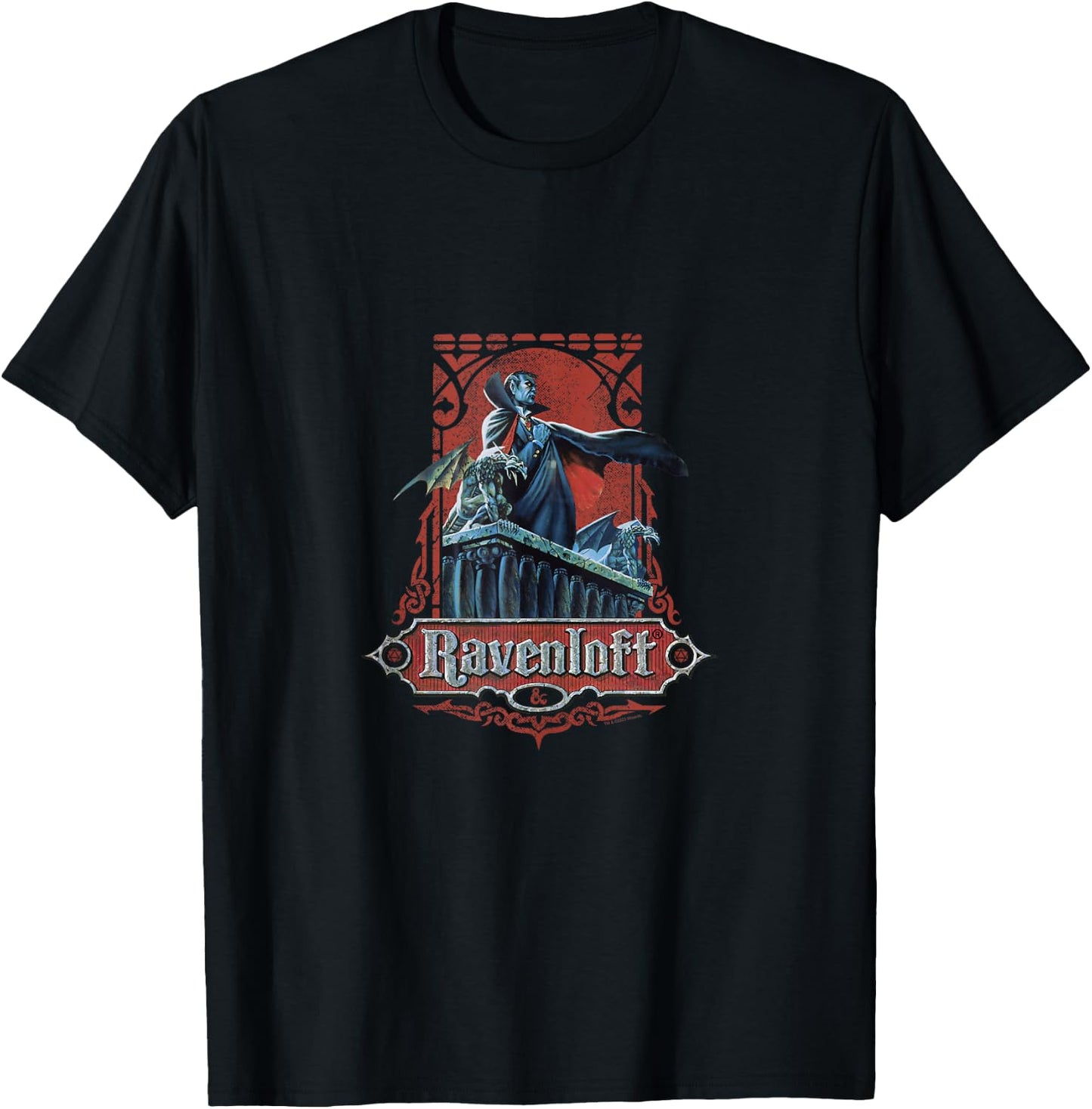 Dungeons & Dragons 50th Anniversary Ravenloft Vintage Card T-Shirt - T-Shirt | Black