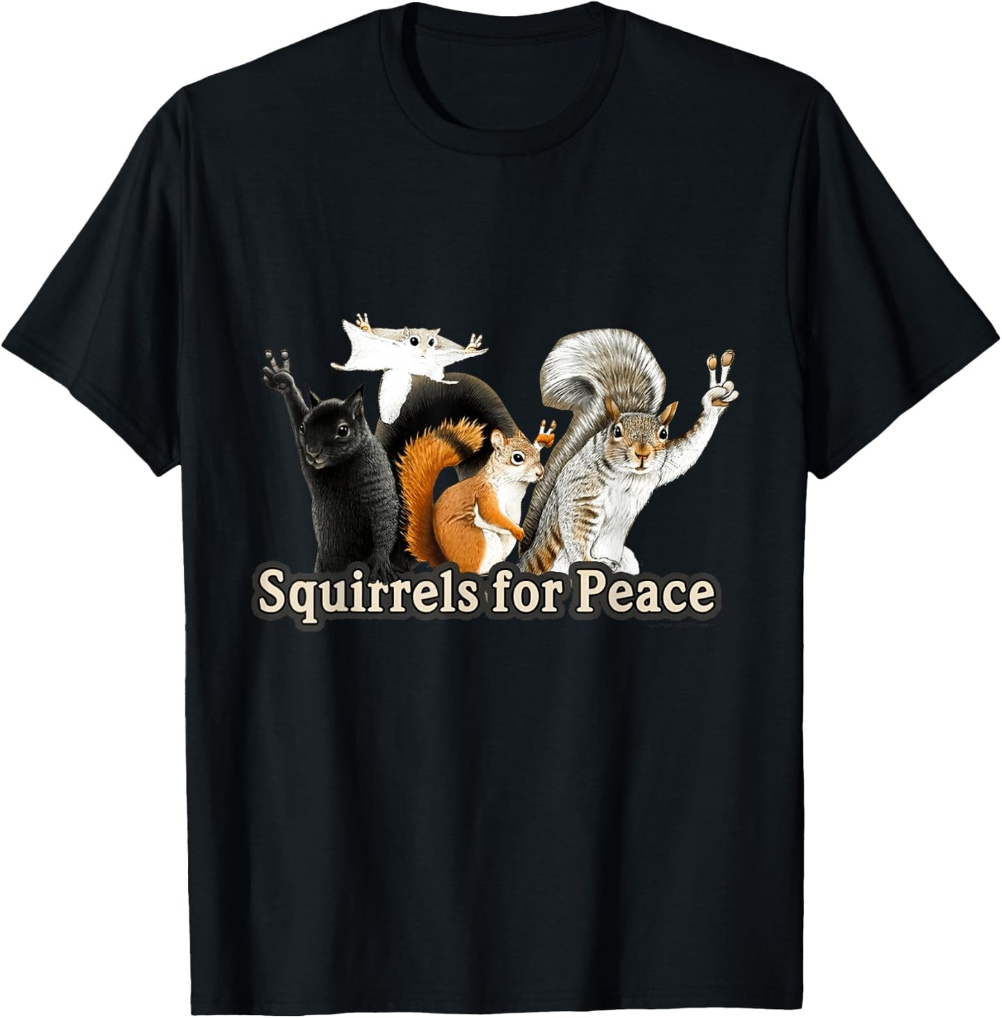 Squirrels for peace for boy T-Shirt - T-Shirt | Black