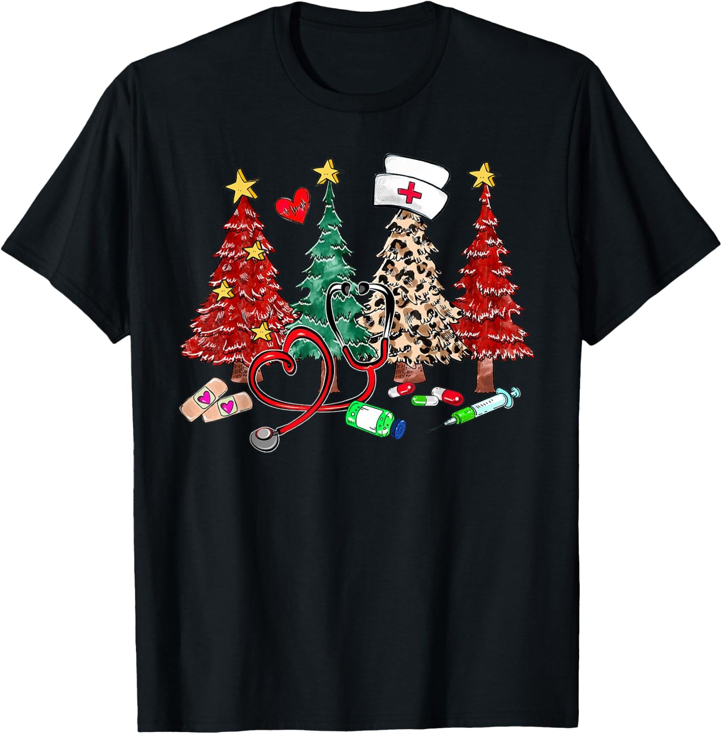 Christmas Nurse , Nurse Christmas Shirt Gift T-Shirt - T-Shirt | Black