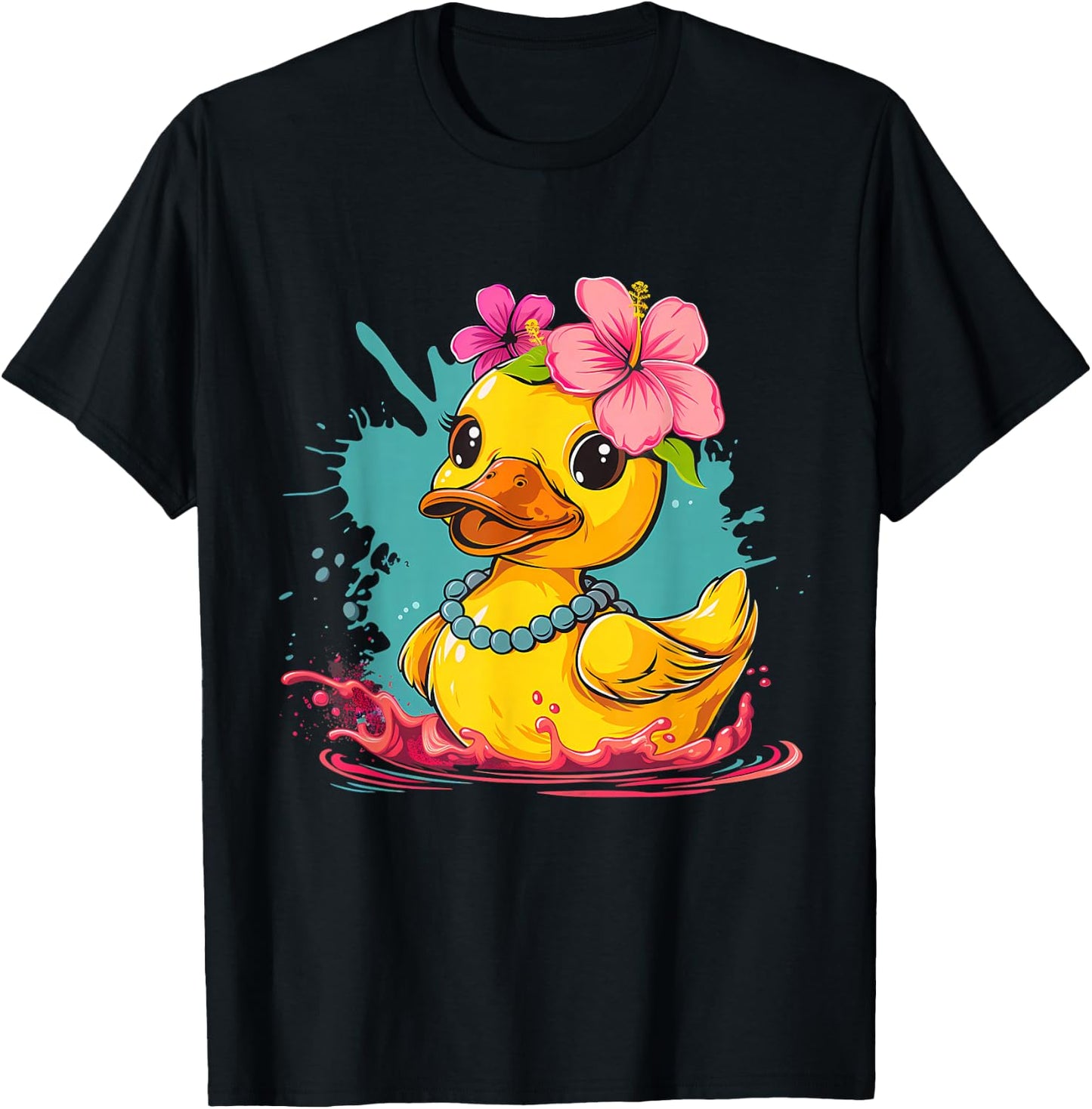 Rubber Duck Rubber Duckie Hawaii Rubber Duckling Hawaiian T-Shirt - T-Shirt | Black