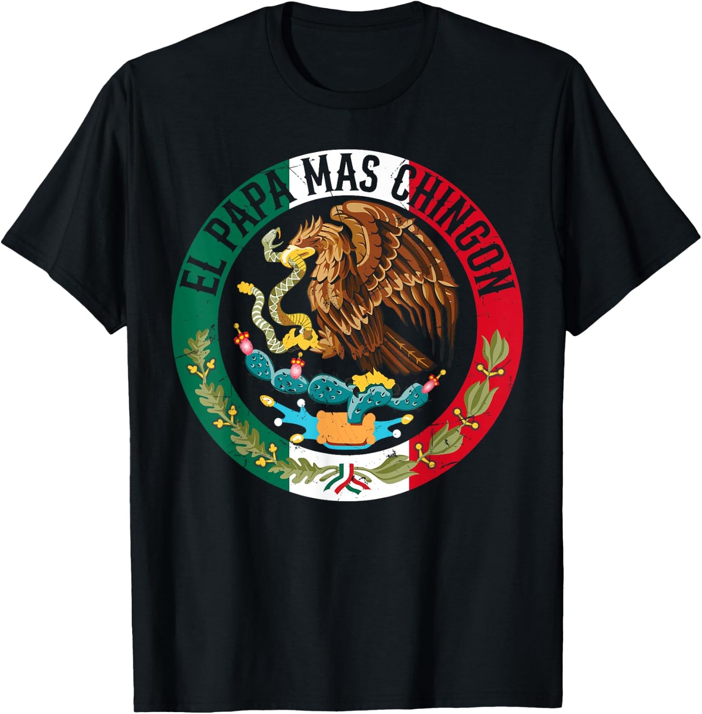 Father's Day El Papa Mas Chingon Funny Mexican Dad Spanish T-Shirt - T-Shirt | Black