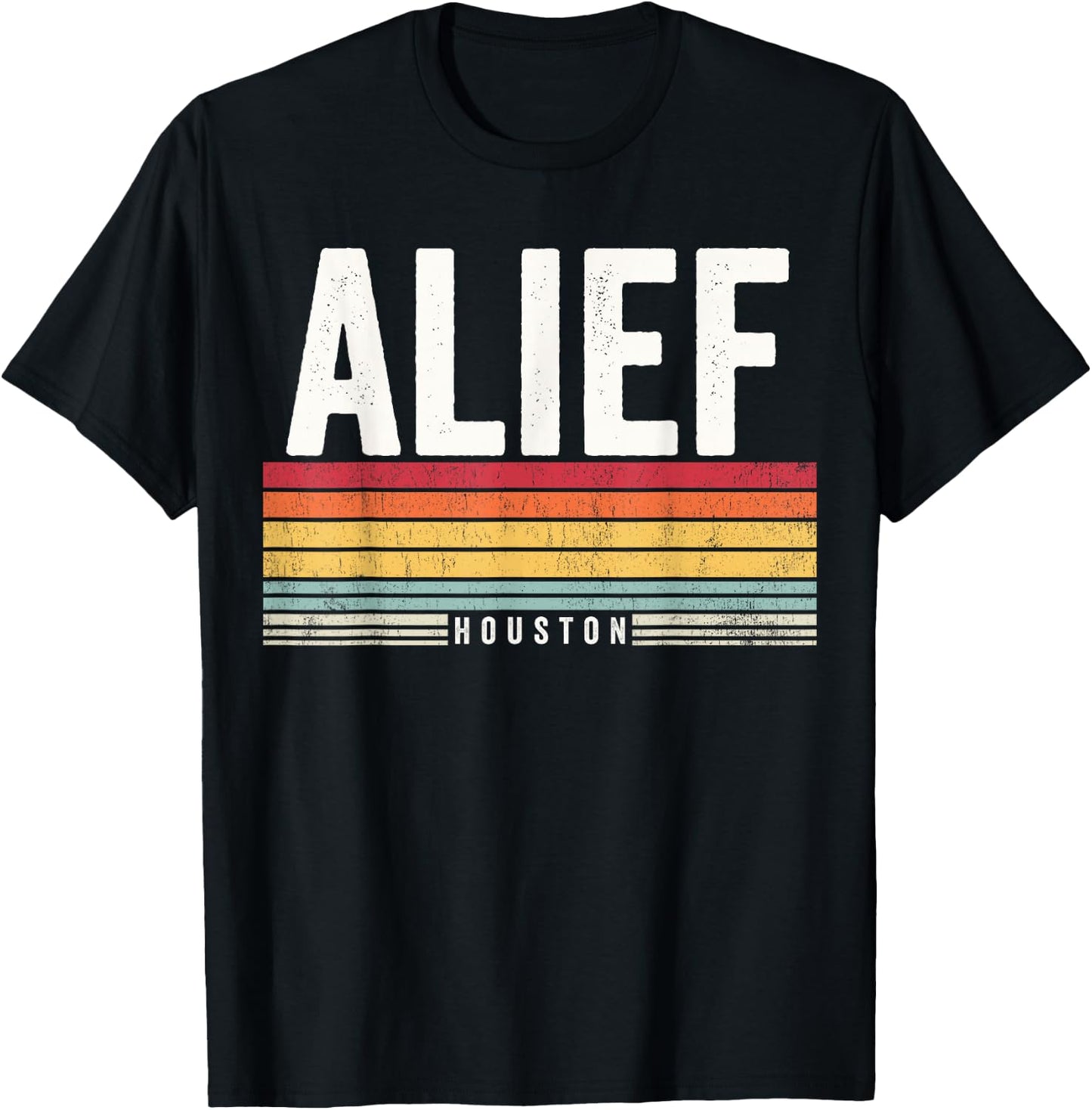Alief Houston Vintage Sunset, Alief Houston, Alief T-Shirt - T-Shirt | Black