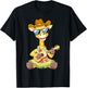 Giraffe Ukulele Luau Cute Funny Hawaii Zoo Animal T-Shirt - T-Shirt | Black