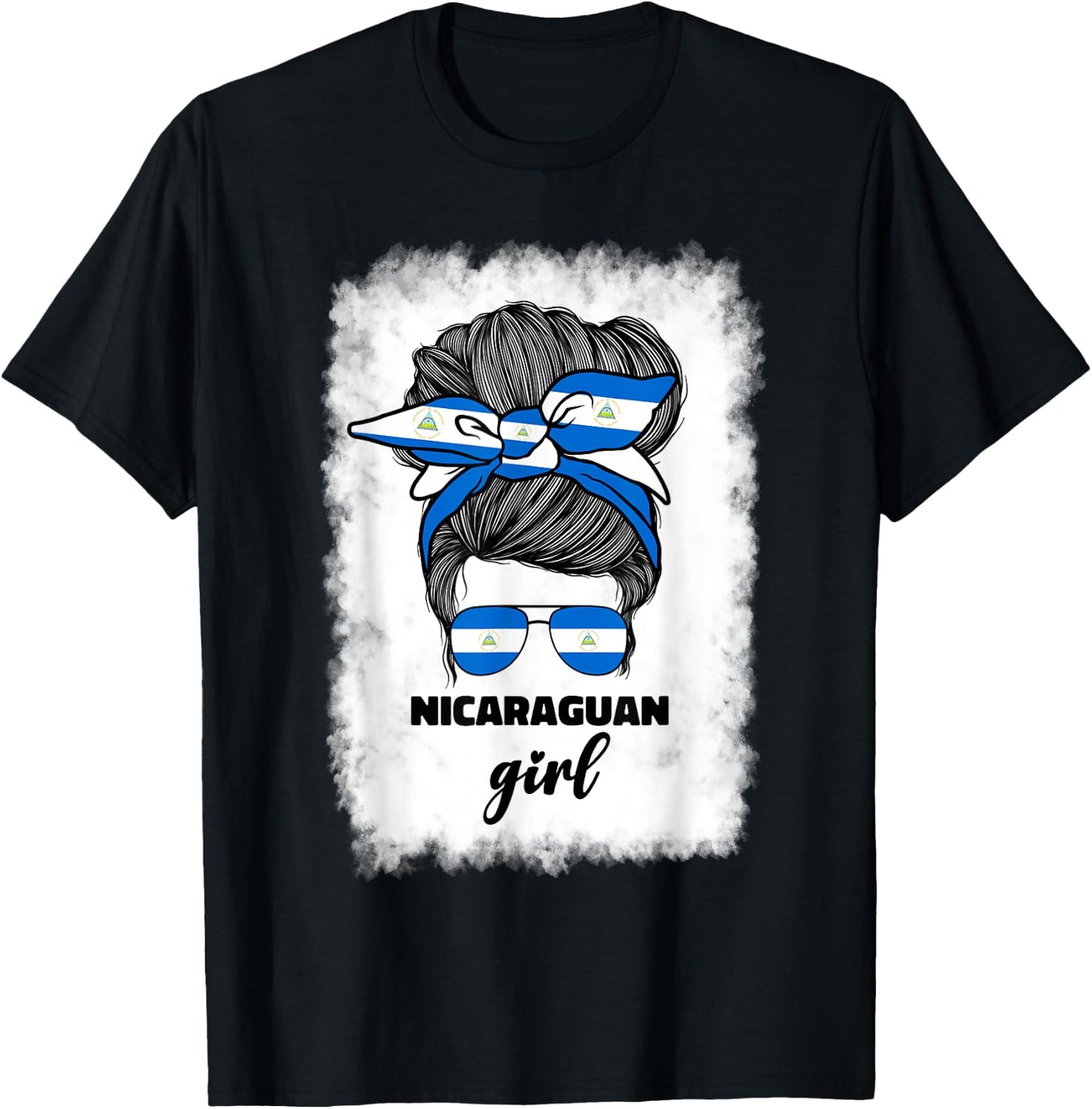 Nicaraguan Girl Girls Nicaragua Flag Nicaraguense T-Shirt - T-Shirt | Black