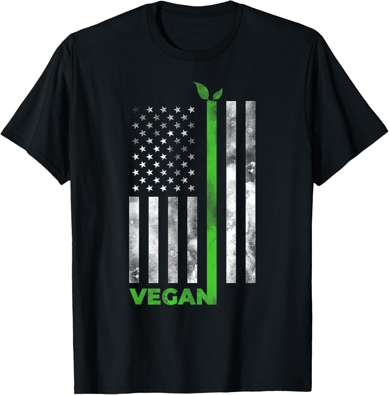 Vegan USA American Flag | Vegetarian Farming Shirt Men T-Shirt - T-Shirt | Black
