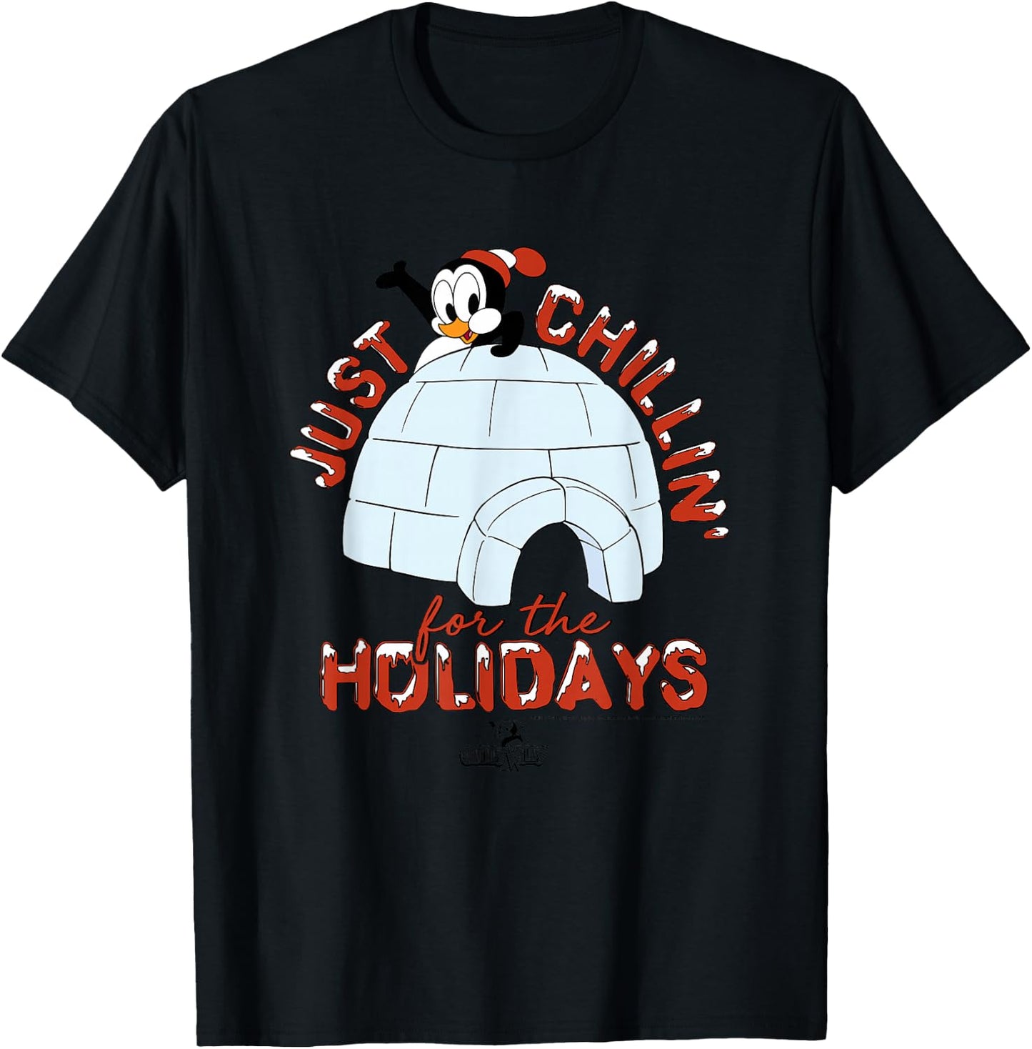 Chilly Willy - , Blue, Short Sleeve, Size Small, Casual, Cartoon Graphic, Holiday Theme T-Shirt - T-Shirt | Black