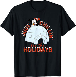 Chilly Willy - , Blue, Short Sleeve, Size Small, Casual, Cartoon Graphic, Holiday Theme T-Shirt - T-Shirt | Black