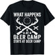 What Happens Stays At Deer Camp Funny Deer Hunting T-Shirt - T-Shirt | Black
