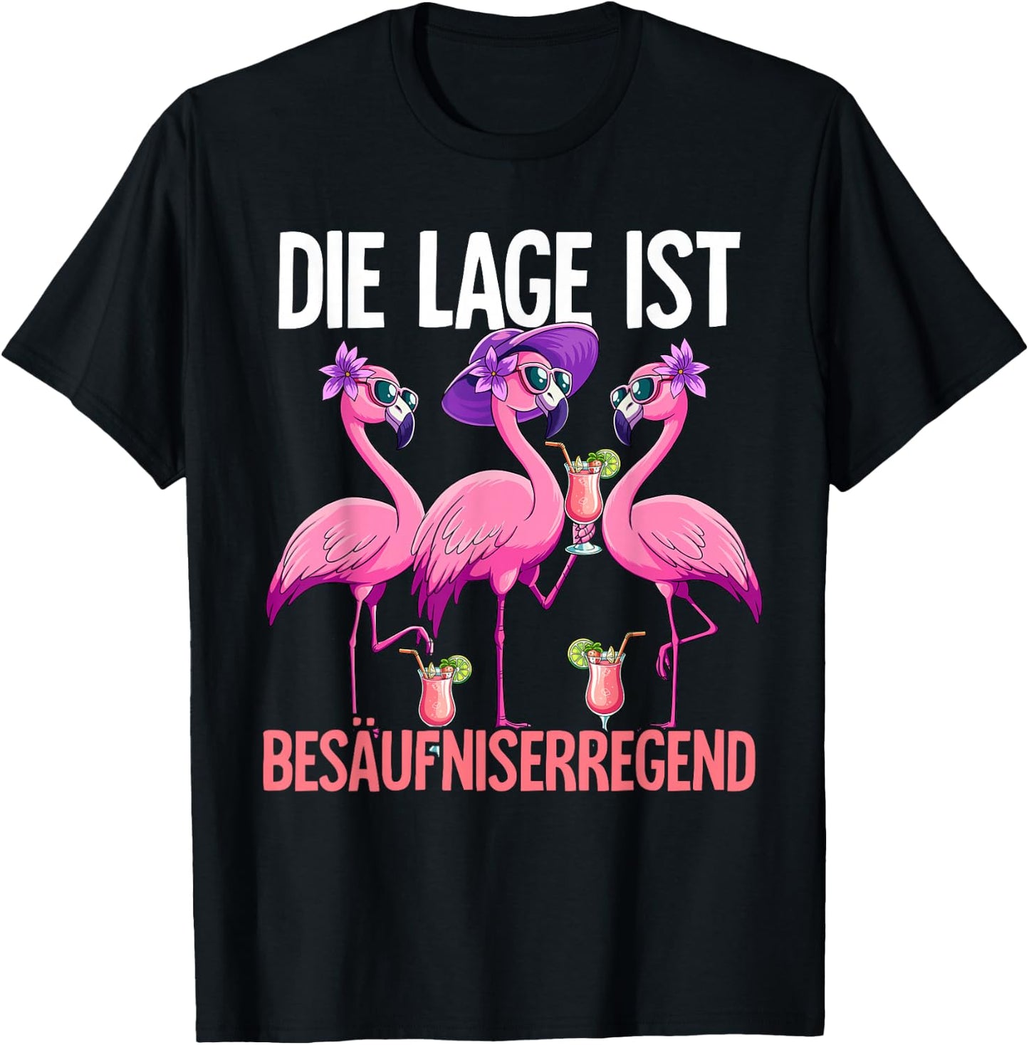 with German Text "Die Lage Ist Besäufniserregend, black T-Shirt - T-Shirt | Black