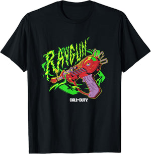 Call Of Duty Raygun Zombie Green Neon Big Chest Retro Logo T-Shirt - T-Shirt | Black