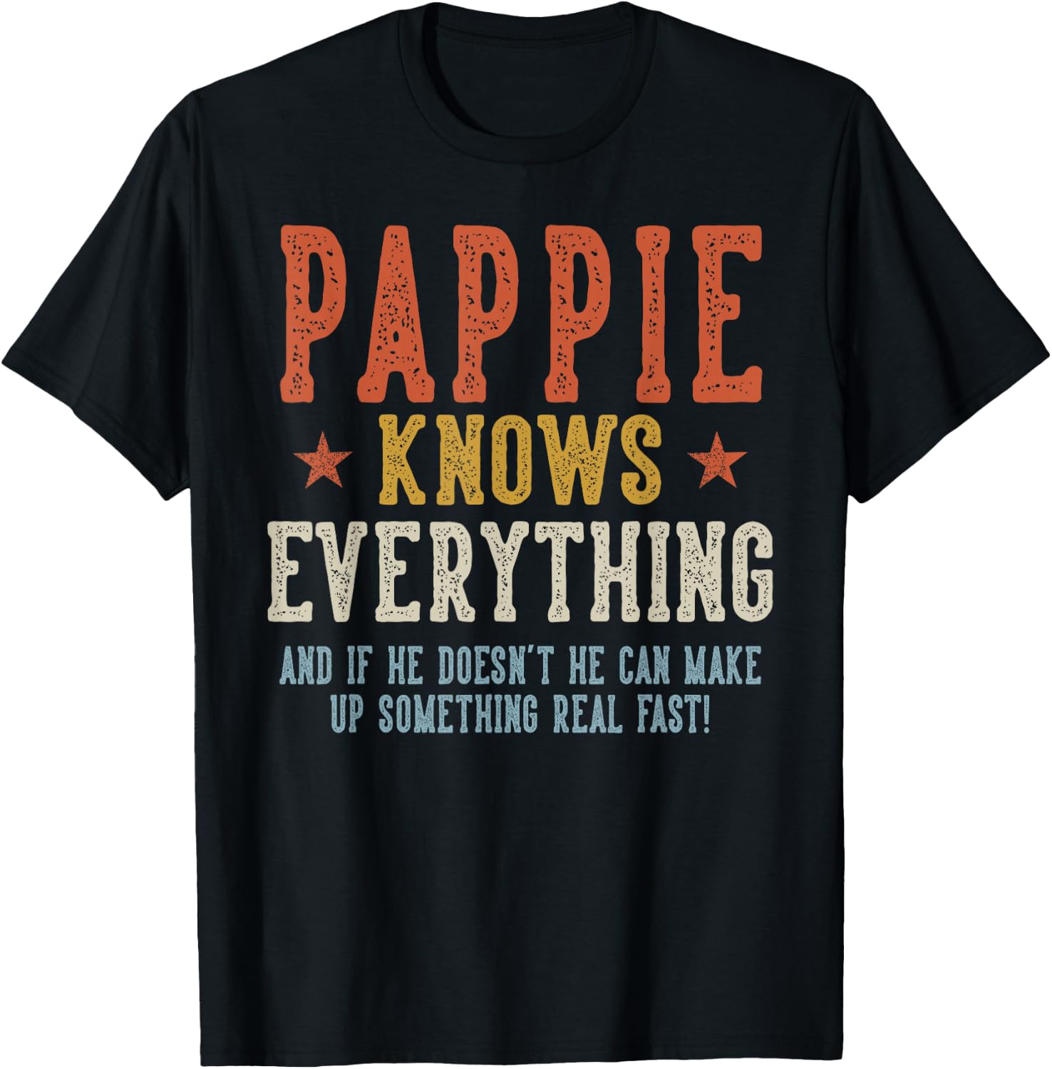 PAPPIE Knows Everything Father's Day Retro Vintage T-Shirt - T-Shirt | Black