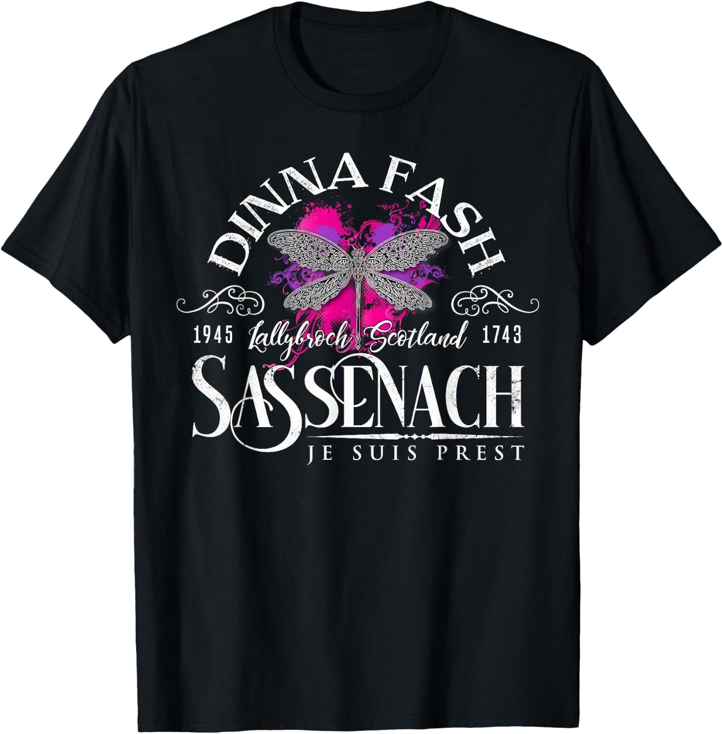 Dinna Fash Sassenach Dragonfly Paint Splash T-Shirt - T-Shirt | Black