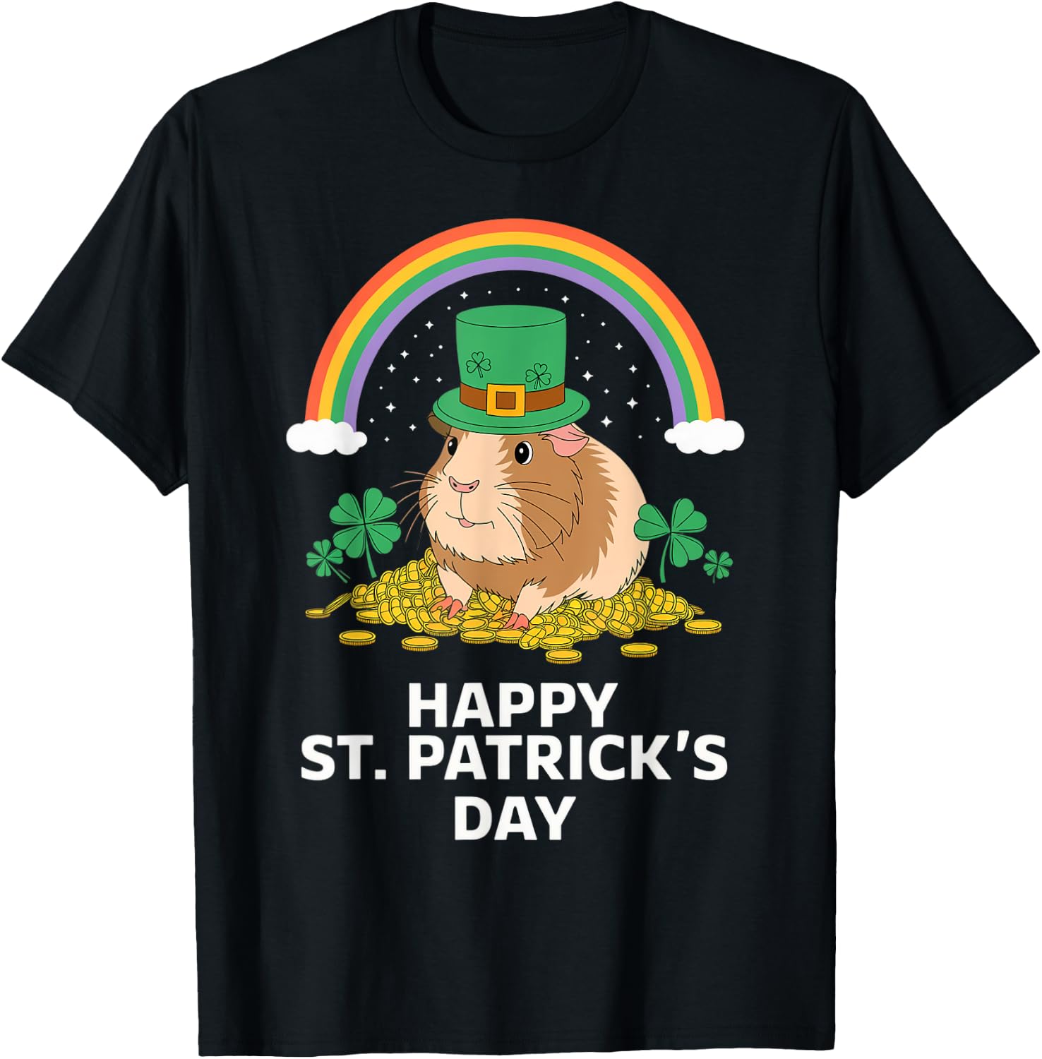 Women, Men, Kids Guinea pig St Patrick's Day T-Shirt - T-Shirt | Black