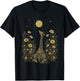 Giraffe Moon Night Flower Minimalist Boho Lover T-Shirt - T-Shirt | Black