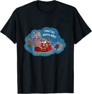 "SPECIAL DEVIL-ERY!" The Cuphead Show! Holiday Merch Graphic T-Shirt - T-Shirt | Black