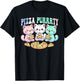 Cat pizza cute kawaii cats eating pizza purrrrty fun pastel T-Shirt - T-Shirt | Black