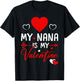 Family Matching Love Heart My Nana Is My Valentine T-Shirt - T-Shirt | Black