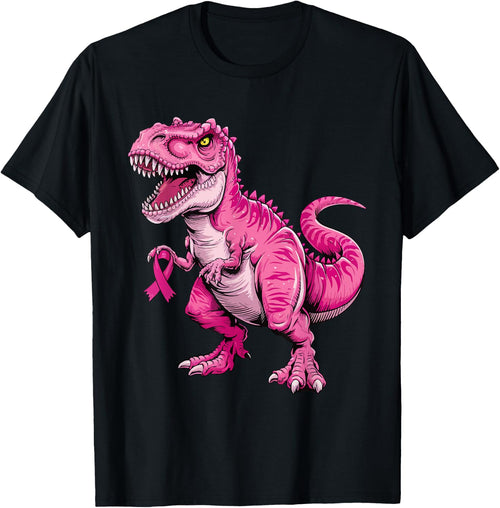 Dinosaur Breast Cancer Awareness Pink Ribbon For Kids Boys